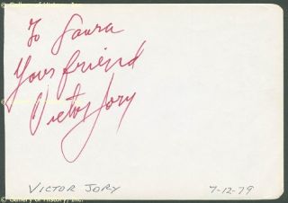 Victor Jory Autograph Note Signed  