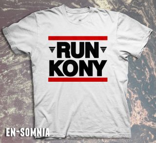 Run Kony 2012 DMC Famous T Shirt Invisible Children s XL Red White Black  
