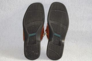 Josef Seibel Womens Brown Leather Beaded Sandals Flip Flops Thongs Size 40 9 9 5  