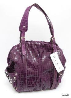 $295 Hype Josephine Leather Satchel Bag Handbag Purple  
