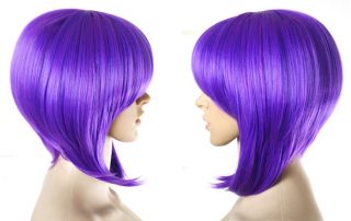 Cosplay Short Purple Party Hair Wig w Bang Z11  