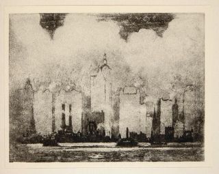 1912 Print New York City Skyline Joseph Pennell NYC Original  