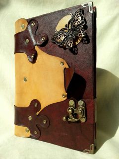 Handmade Steampunk Leather Journal Notebook with Blank Pages  