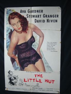 The Little Hut 1957 One Sheet VG FN Comedy Romance Ava Gardner Granger VG FN  