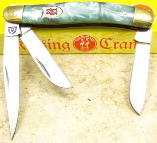 Kissing Crane Mint Julep Handle Numbered Stockman Pocket Folding 3 Blade Knife  
