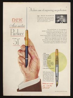 1949 Jules Glaenzer Parker 51 Aero Metric Pen Print Ad  
