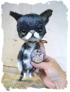 Antique Retro Style ★ Big Eye Sad Pity Kitty Cat Needs A Home★by Whendi's Bears  