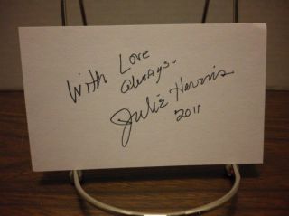 Julie Harris Autograph Index Card East of Eden Signed Signature COA