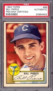 1952 Topps #98 Billy Pierce Chicago White Sox Signed Auto Autographed
