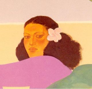Signed Kailua Noon A by Pegge Hopper Matted Hawaii Art Ready to Frame