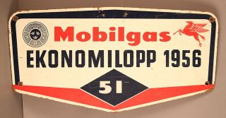  vintage old 1956 die cut EKONOMILOPP 51 KAK oil gas station garage