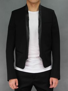 Balmain 12ss Black Python Collar Wool Jacket 2597