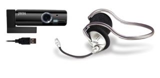 JWIN EZ Cam Webcam with Headset and Mic for Skype™