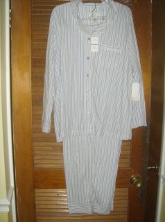 Karen Neuburger Purple Blue Stripe Cotton Knit Lounge Classic Pajamas