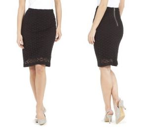Karen Kane   M   Black Lace Pencil Skirt   MSRP $128   STUNNING FIT