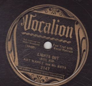 Art Karle His Boys Vocalion 3147 Lights Out Suzannah