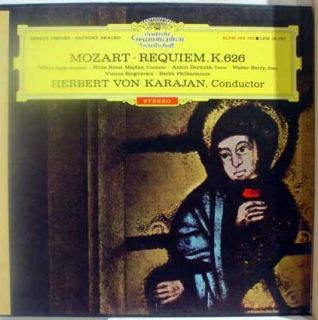 Karajan Mozart Requiem LP VG SLPM 138 767 DGG Red Stereo Tulip 1st