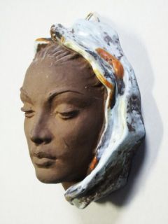 Karlsruhe Art Pottery Female Wall Mask Wandmaske