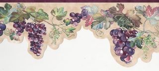 Wallpaper Border Sculptured Grapes and Vines