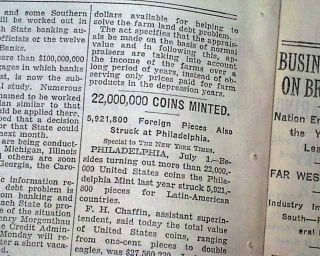 1933 DOUBLE EAGLE Gold Coins are MINTED 1st Report in New York Times