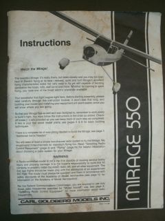 Mirage 550 RC Airplane Manual