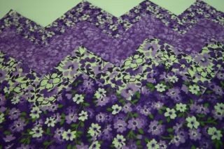 Passion Flower Purple 4 Fabric Quilt Quilting Squares Cotton