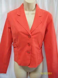 Kensie Girl Cotton Stretch Coral Jacket Blazer M