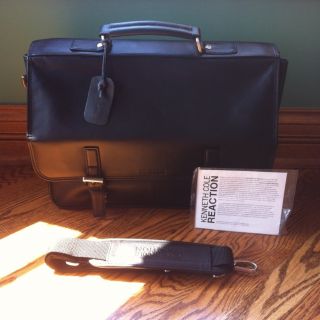 New Kenneth Cole A Brief History Leather Briefcase