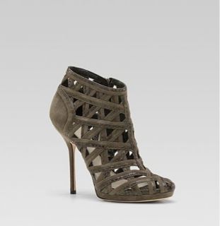 Gucci Sofia Rey Python Suede Bootie Shoe 38 5 8 5 $1695