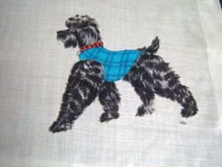 Vintage Kerry Blue Terrier Dog Hankie