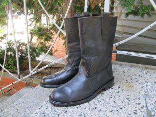 495 Billy Reid Kentwood Roper Black Leather Distressed Boots US 8