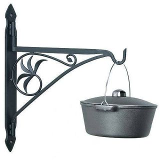Wrought Iron Fireplace Swing Arm Crane for Kettles Dutch Ovens Cooking