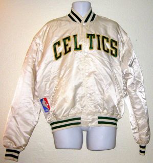 CELTICS 1980s NBA WHITE STARTER JACKET XLARGE LARRY BIRD KEVIN McHALE