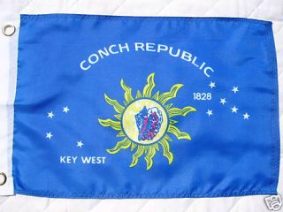 Key West Conch Republic Flag 12x18 Boat Motorcycle
