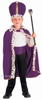 Child Purple King Robe Crown Queen Costume Royal Accessory Boys Girls