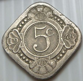 Curacao 1948 5 Cents KM47 One Year Issue