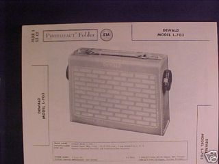 PhotoFact Dewalt L 703 Transistor Radio Manual F1