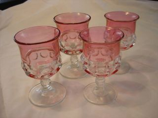 Tiffin Kings Crown Cranberry Flashed Water Goblet