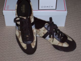 Coach Kinsley Scarf Print Optic Khaki Sneakers New with Box
