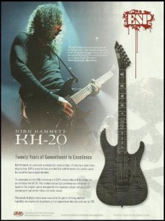 THE KIRK HAMMETT KH 20 SIGNATURE ESP GUITAR AD 8X11 METALLICA 2007