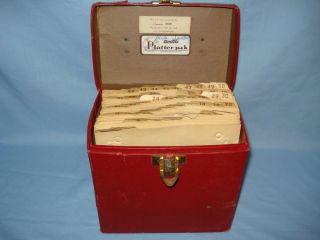 Vintage 1950s Amfile Platter Pak 45 RPM Record Case w Dividers Retro