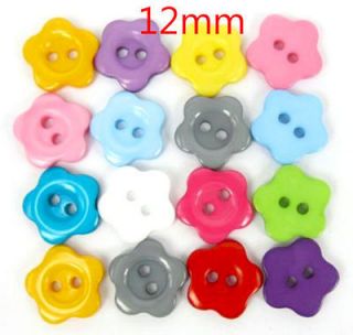 Mixed Flower 2 Holes Resin Sewing Buttons 12mm Dia Knopf Bouton