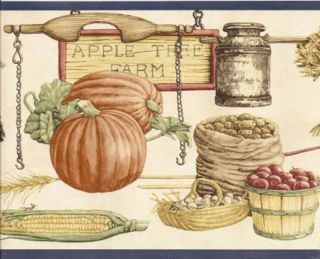 Kitchen on Antique Country Kitchen Harvest Wallpaper Border Wall