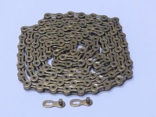 KMC x9 SL Gold Chain for 9 Speed 116 Links with KMC Q Link