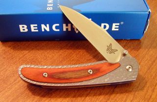 BENCHMADE New Wood Handle Opportunist Plain Edge S30V Blade Knife