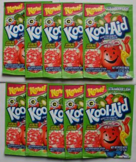 10 packets of KOOL AID drink mix STRAWBERRY KIWI flavor, TEN pack