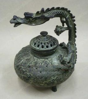 Collectable Traditional Folk Kultur Bronze Dragon Incense Censer