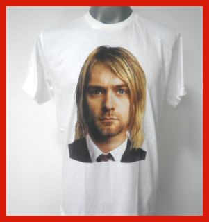 Kurt Cobain Nirvana Rock T Shirt White Size Large