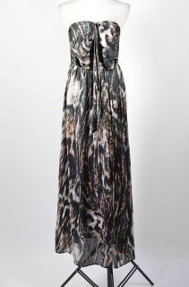 Kourtney Kardashian H M Floor Length Exotic Print Dress Size 6