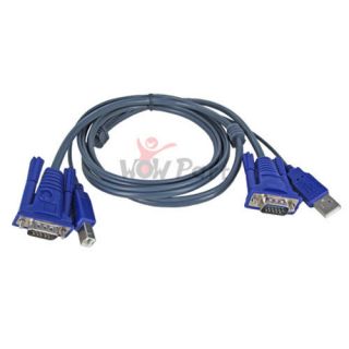 USB VGA KVM Male Keyboard Computer Monitor Mouse Cable